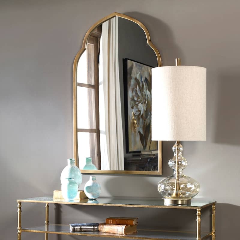 Uttermost Kenitra Gold Arch Decorative Wall Mirror - Antique Silver - 24x40x1.125
