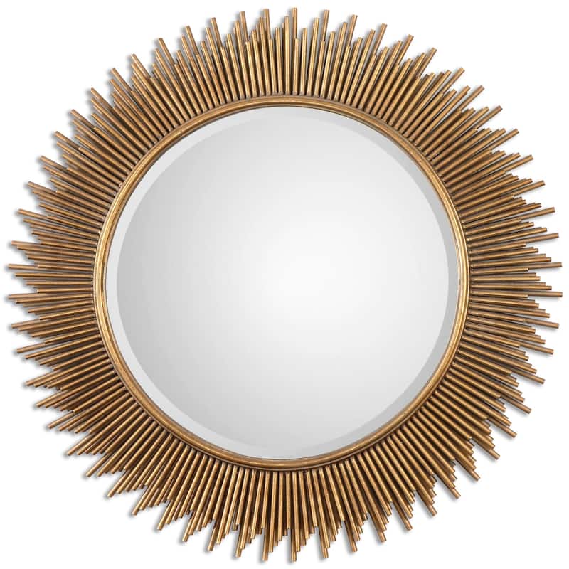 Uttermost Marlo Round Gold Mirror - Antique Silver - 36x36x1.25
