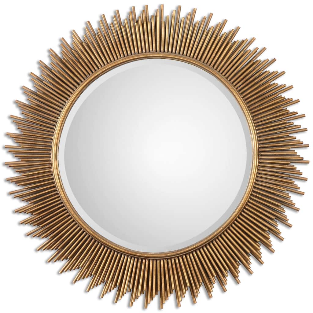 Uttermost Marlo Round Gold Mirror - Antique Silver - 36x36x1.25