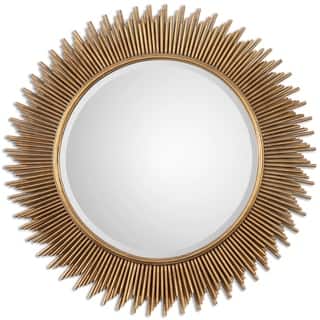 Uttermost Marlo Round Gold Mirror - Antique Silver - 36x36x1.25