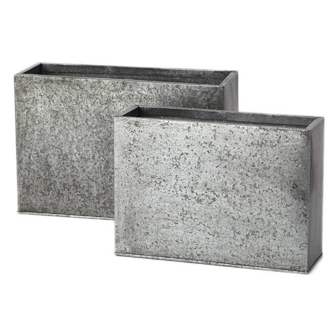 Galvanized Cube Planter (Set of 2/ Pack of 2)