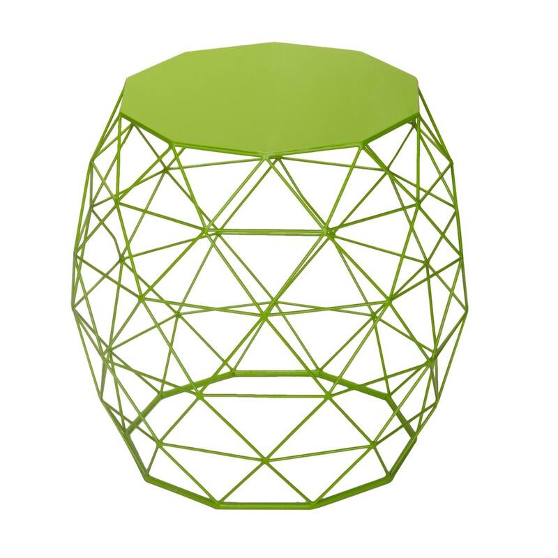 Adeco Accents Geometric Iron Side Table