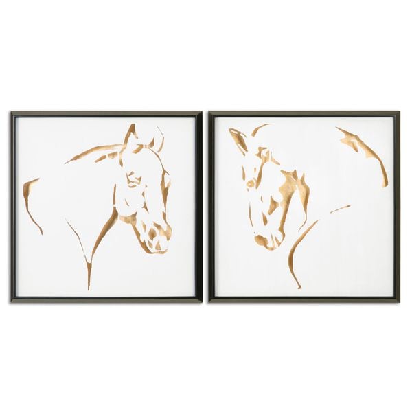Framed Wall Art Set Of 2 uttermost 'golden horses' framed painted wall art (set of 2 Framed Wall Art Set Of 2 uttermost 'golden horses' framed painted wall art (set of 2