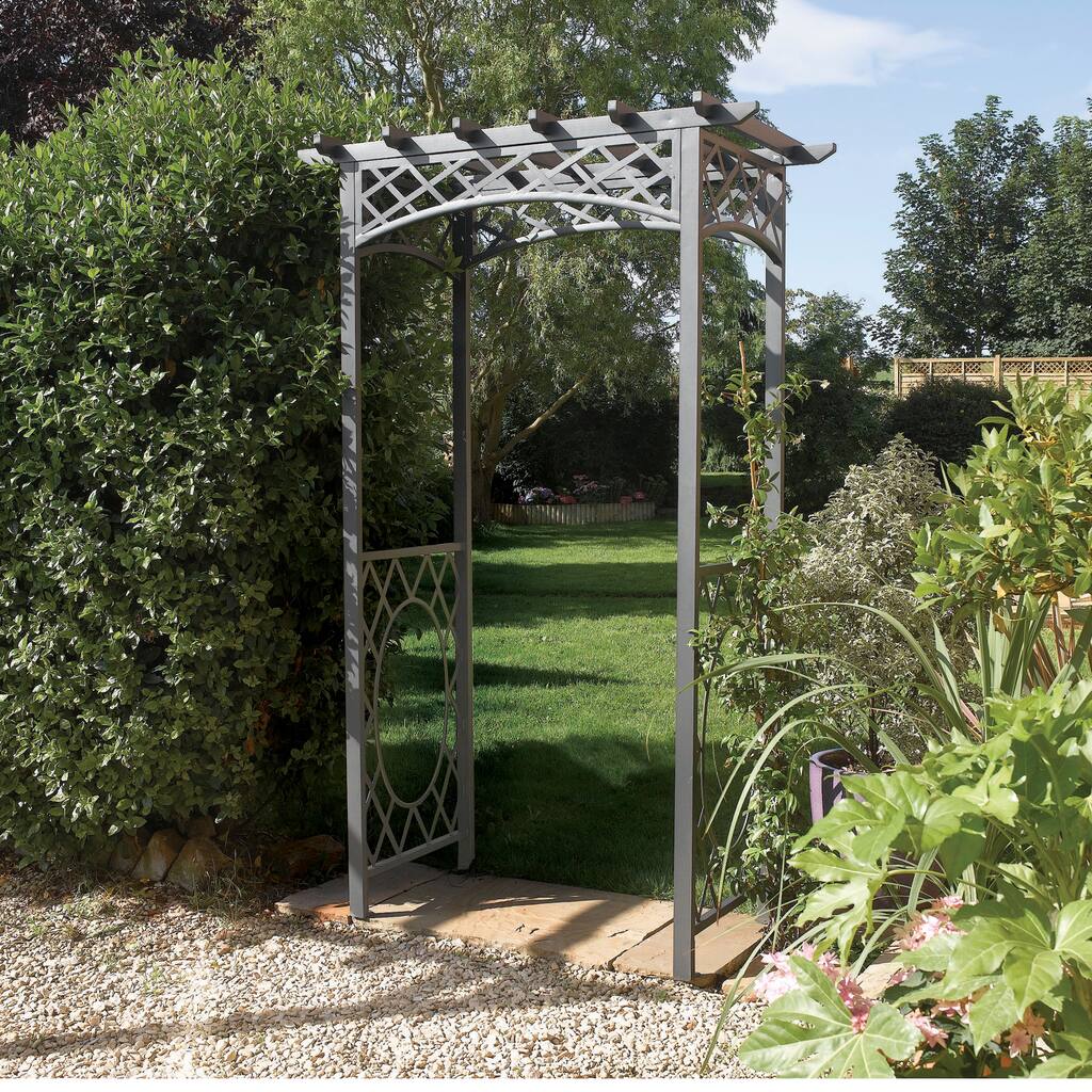 English Garden Steel Latticed Arbor