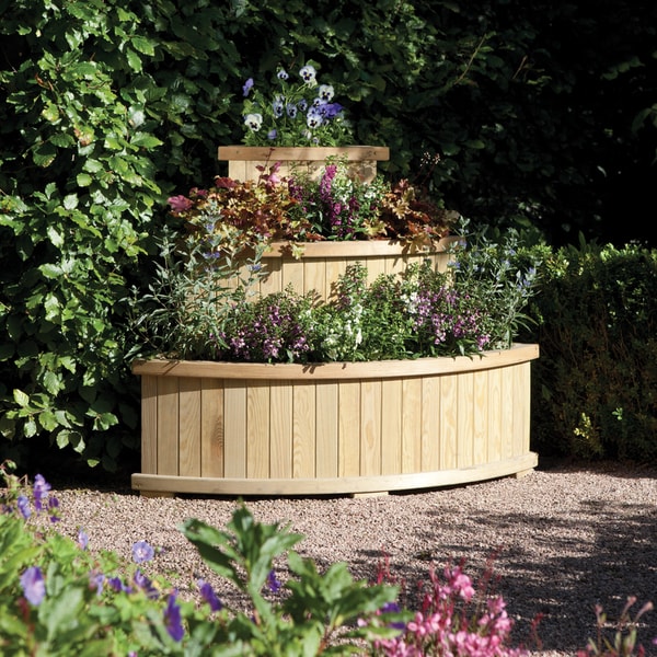 English Garden Corner Cascade Wood Planter