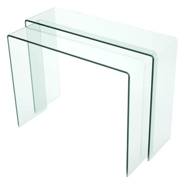 Shop Somette Nested Bent Glass Sofa Table Free Shipping Today