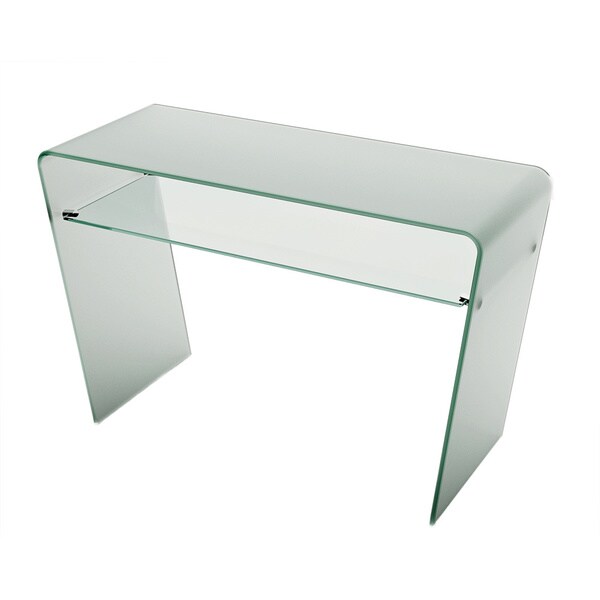 Shop Somette Frost Glass Sofa Table with Clear Glass Shelf Free