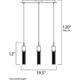 preview thumbnail 6 of 4, ChromeThree-light LED Fizz III-Linear Pendant