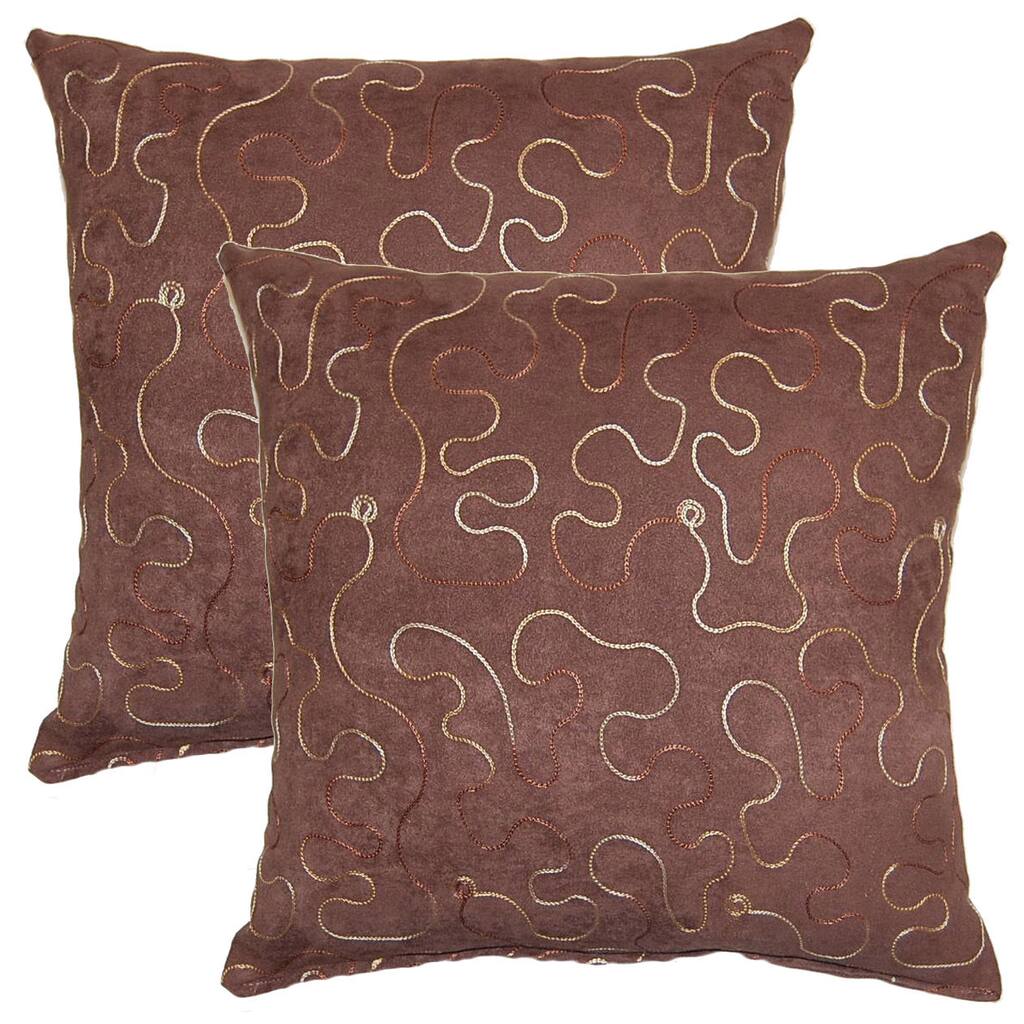Lariat Chocolate 17-inch Throw Pillows (Set of 2)