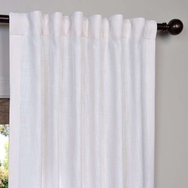 Shop Heavy Faux Linen Single Curtain Panel On Sale Free