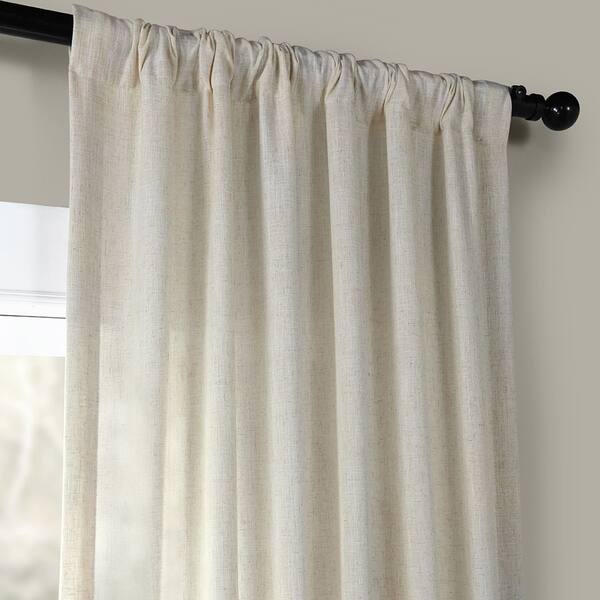 Shop Heavy Faux Linen Single Curtain Panel On Sale Free