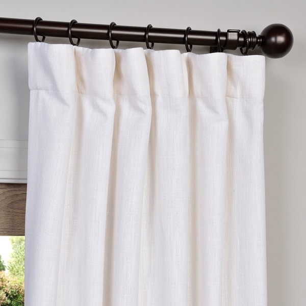 Shop Heavy Faux Linen Single Curtain Panel On Sale Free