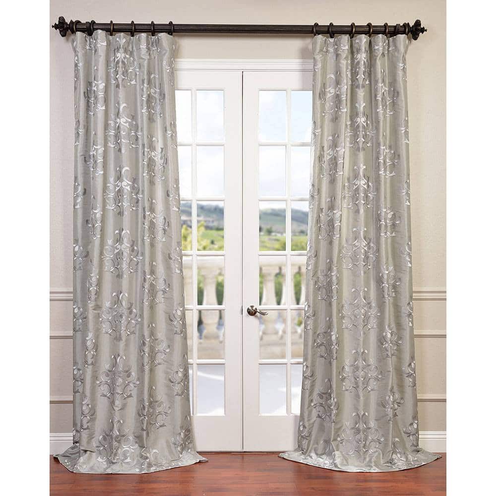 Exclusive Fabrics Ankara Embroidered Faux Silk Taffeta Curtain (1 Panel)