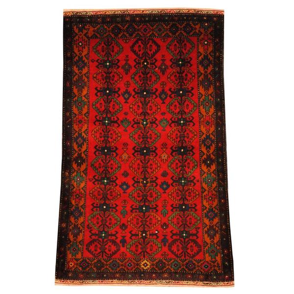 Handmade Herat Oriental Semi-antique Afghan Tribal Balouchi Red/ Gold Wool Rug (Afghanistan) - 2'8 x 4'5