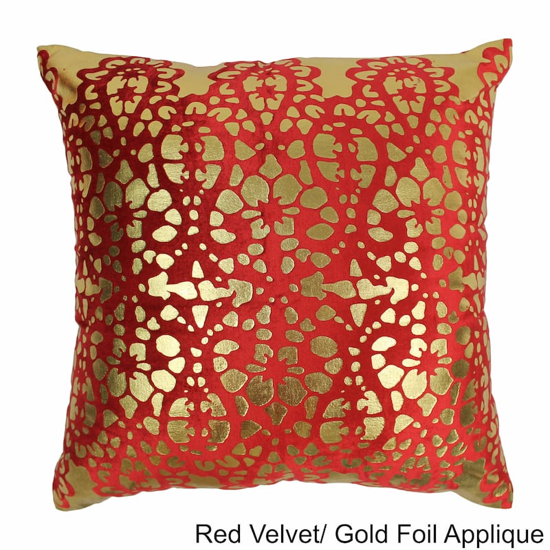 Blazing Needles 20-inch Rorschach Scaled Velvet Throw Pillow - Crimson