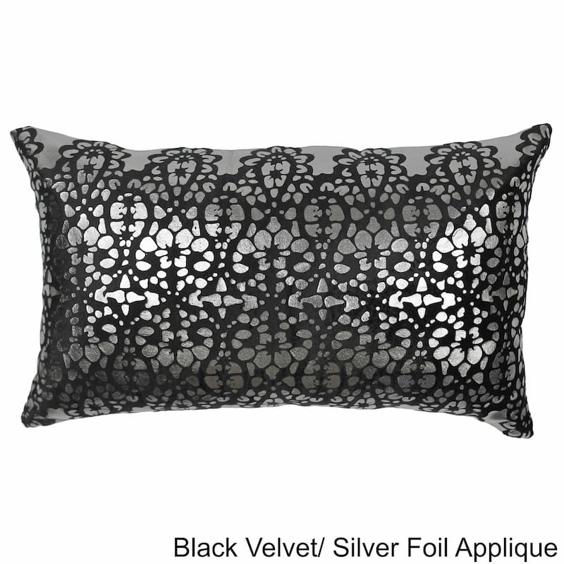 Blazing Needles 20-inch by 12-inch Rorschach Scaled Velvet Throw Pillow