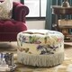 preview thumbnail 9 of 90, Yolanda Performance Fabric 25" Tufted Round Footstool Ottoman with Rope Fringe
