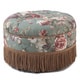 preview thumbnail 31 of 90, Yolanda Performance Fabric 25" Tufted Round Footstool Ottoman with Rope Fringe