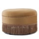 preview thumbnail 36 of 90, Yolanda Performance Fabric 25" Tufted Round Footstool Ottoman with Rope Fringe
