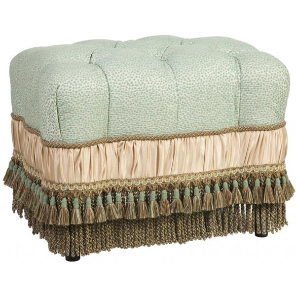 Mint Tufted Top Tassel Fringe Ottoman Free Shipping Today Overstock