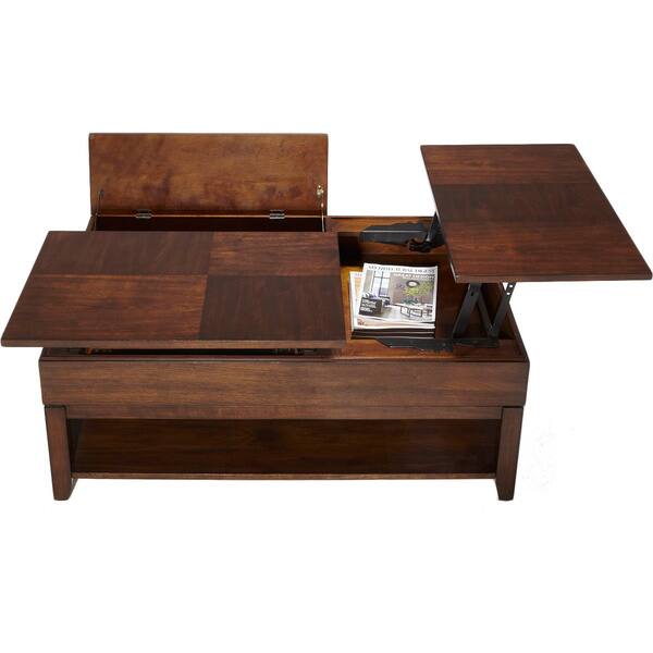 Daytona Regal Walnut Double Lift top Cocktail Table   Overstock 