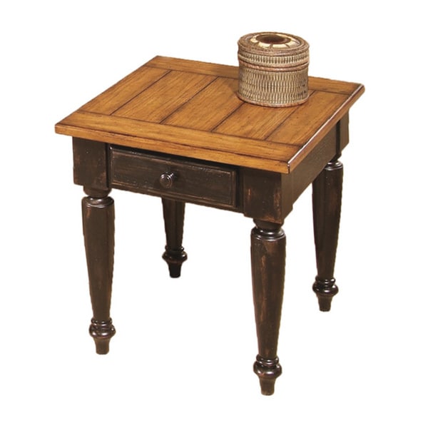 Country Vista Antique Black/ Oak End Table - Free Shipping ...
