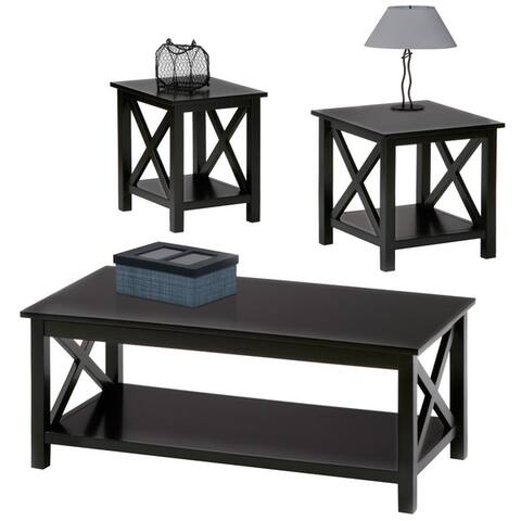 Seascape II 3-piece Textured Black Tables