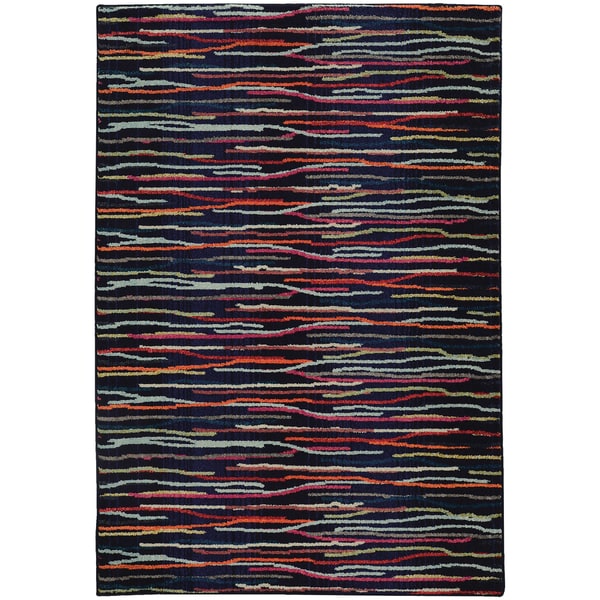 Pantone Universe Expressions Abstract Lines Blue/ Multi Rug (9'9 x 12'2) - 9'9" x 12'2"