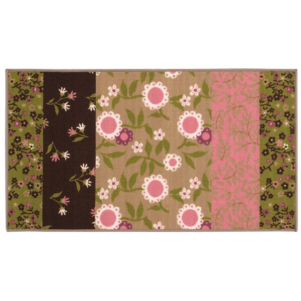 Floral Youth Brown/ Pink Loop-pile Rug (4'4 x 6'9) - 4'4" x 6'9"