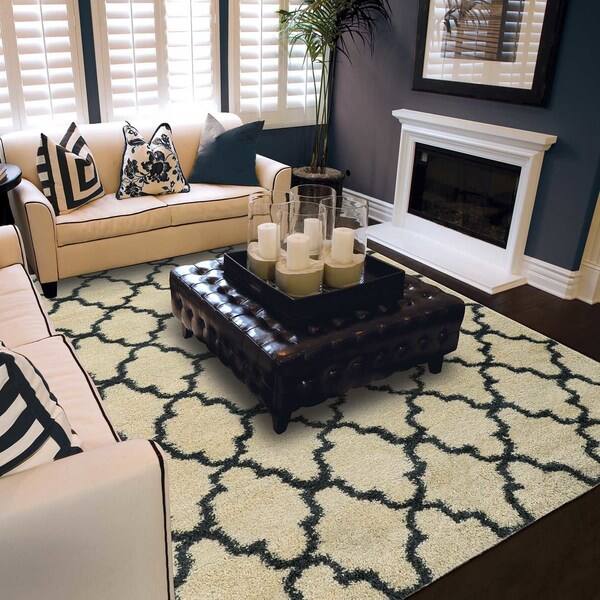 Shop Cecilia Scalloped Lattice Shag Rug 9 10 X 12 10 On Sale Overstock 9735675