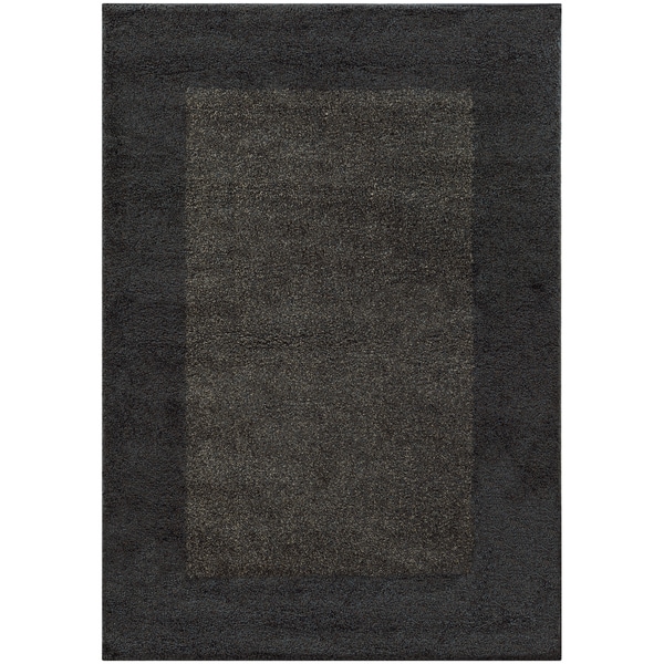 Two-tone Border Shag Midnight/ Grey Rug (7'10 x 10'10) - 7'10" x 10'10"