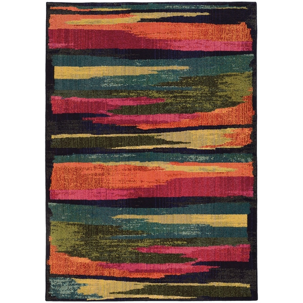 Pantone Universe Expressions Abstract Multi/ Blue Rug (6'7 x 9'1) - 6'7" x 9'1"