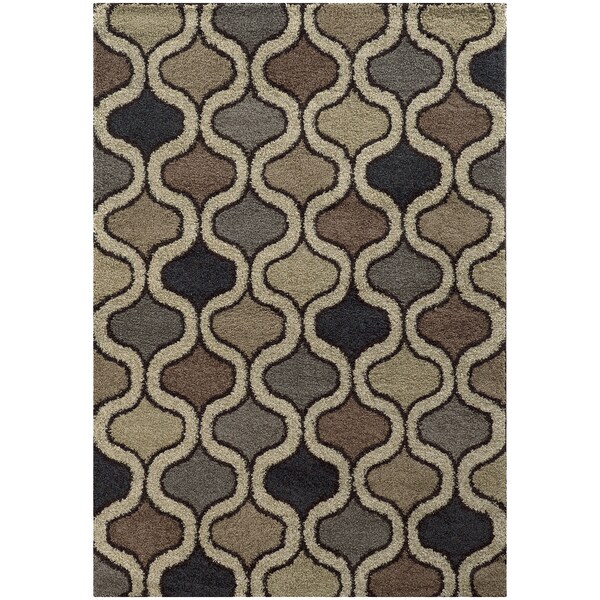 Odgee Shag Beige/ Multi Rug (9'10 x 12'10)