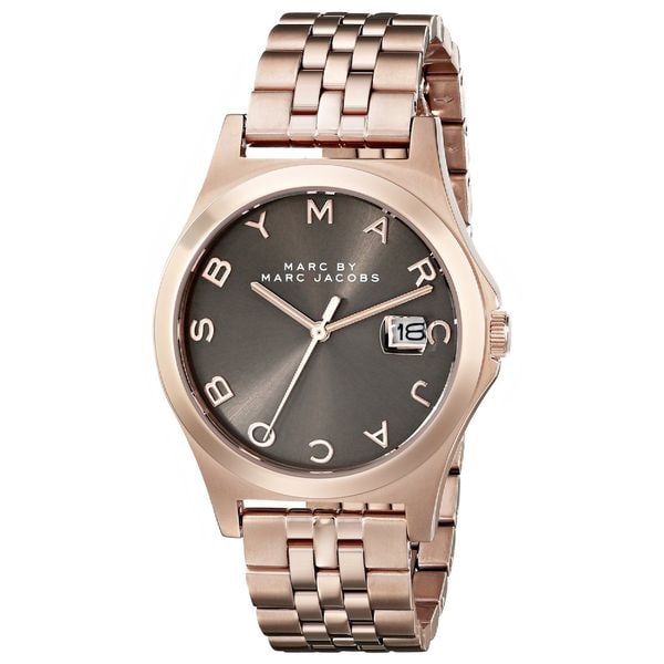 Marc Jacobs Womens MBM3350 The Slim Brown Rosetone Stainless Steel