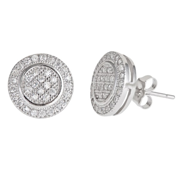 Decadence Sterling Silver Round Micro Pave Stud Cubic Zirconia Decadence Sterling Silver Round Micro Pave Stud Cubic Zirconia Earrings