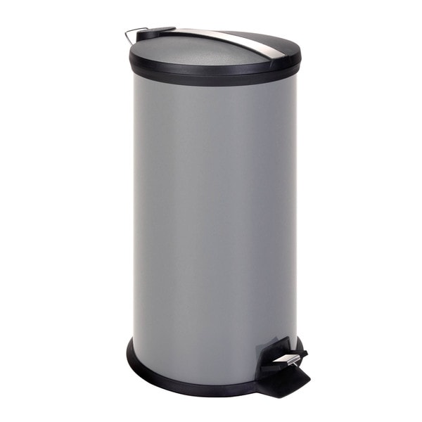 Honey Can Do Steel 30-liter Round Grey Step Trash Can