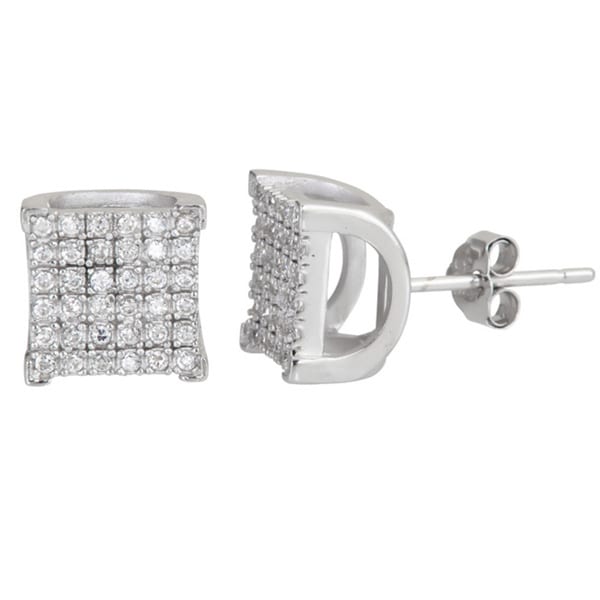 Decadence Sterling Silver Micropave Cz Stud Square Cut Earrings Decadence Sterling Silver Micropave Cz Stud Square Cut Earrings