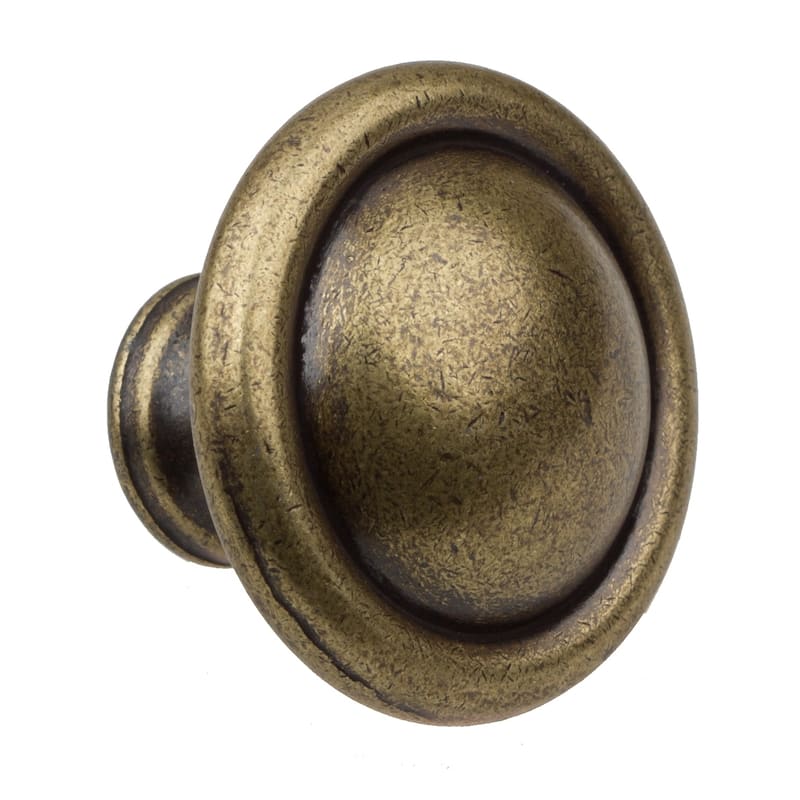 GlideRite 1.25-inch Antique Brass Round Ring Cabinet Knobs