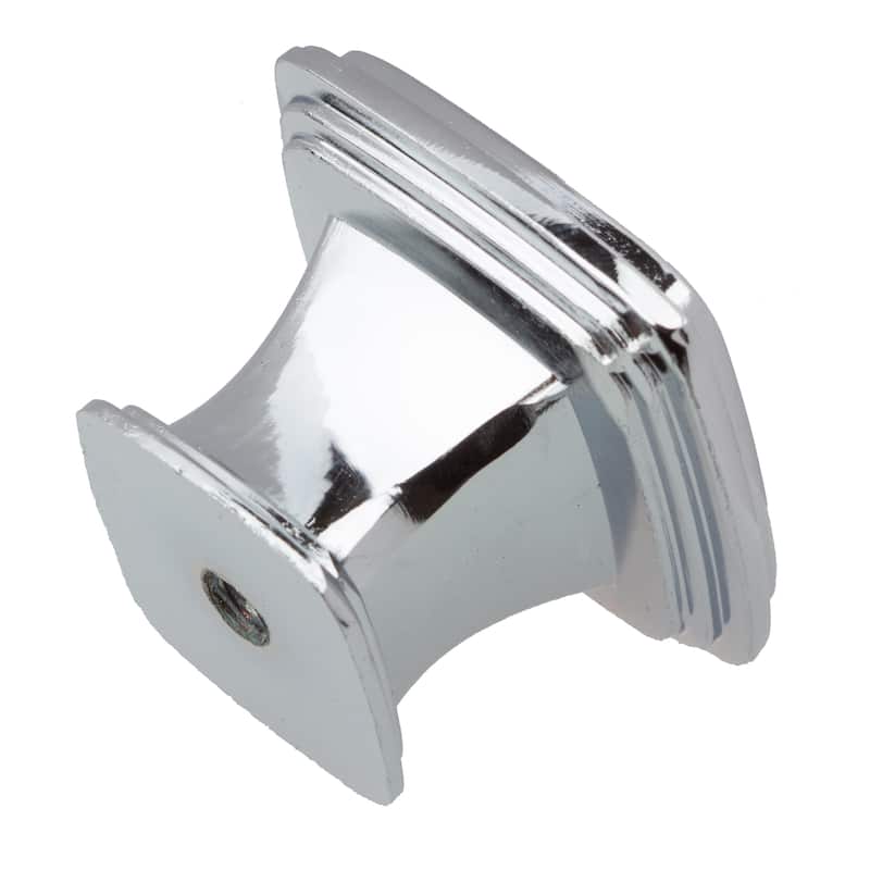 GlideRite 1.25-inch Polished Chrome Square Deco Cabinet Knobs