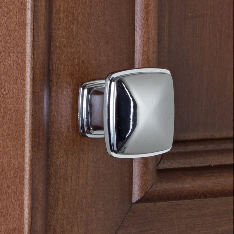 GlideRite 1.25-inch Polished Chrome Square Deco Cabinet Knobs