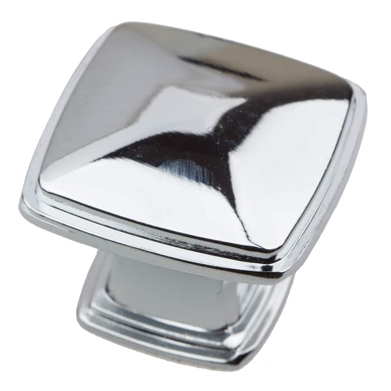 GlideRite 1.25-inch Polished Chrome Square Deco Cabinet Knobs