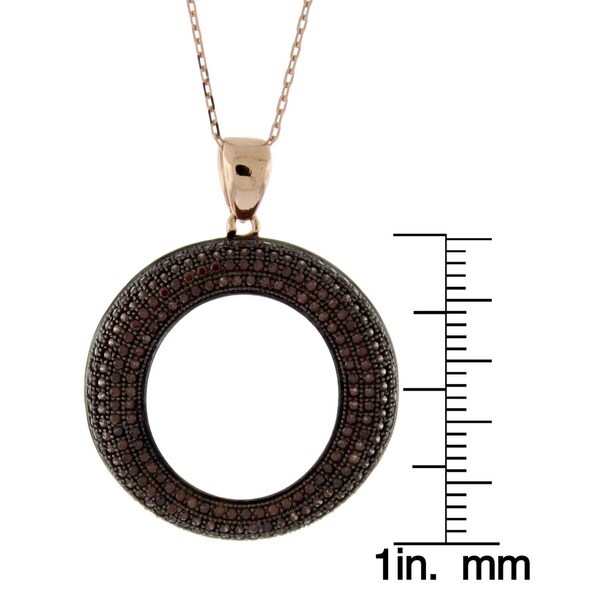 Suzy Levian Chocolate or White Cubic Zirconia Gemstone Pave Set in Sterling Silver Pendant