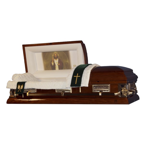 The Official Vatican Foundation Sacred Heart II Walnut Poplar Casket