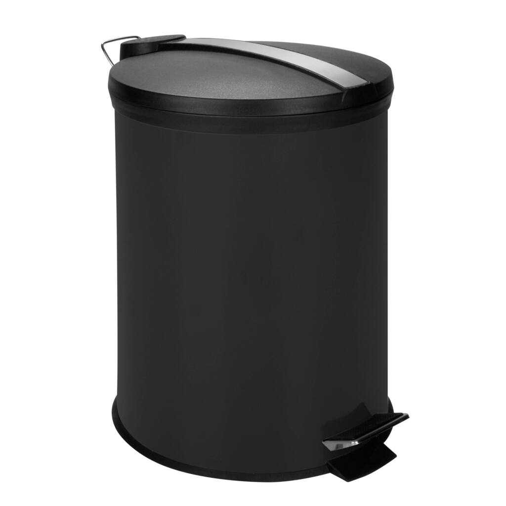 Honey-Can-Do 12-Liter Round Step Can, Black (Alternate lid)