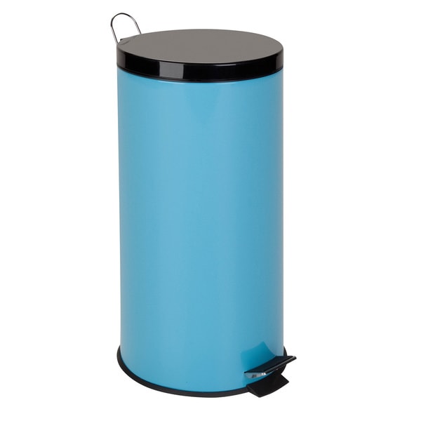 Honey-Can-Do 30-Liter Round Step Can, Robins Egg
