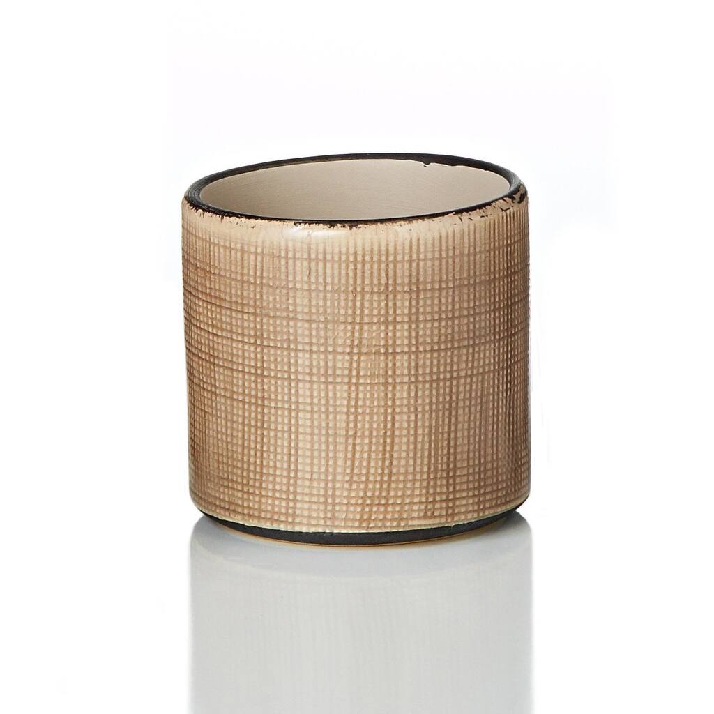 Green 3-inch Ceramic Round Pot (Pack of 6)