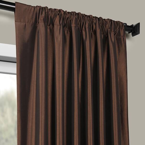 Shop Exclusive Fabrics Faux Silk Taffeta 108 Inch Blackout Curtain