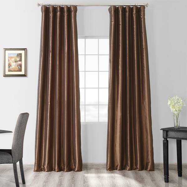 Shop Exclusive Fabrics Faux Silk Taffeta 108 Inch Blackout Curtain