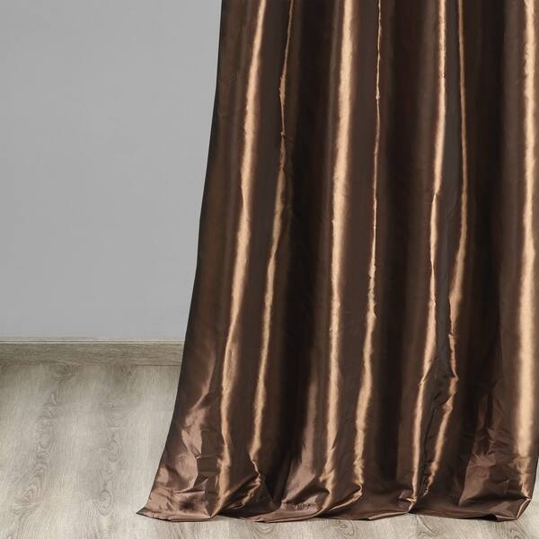 Shop Exclusive Fabrics Faux Silk Taffeta 96 Inch Blackout Curtain