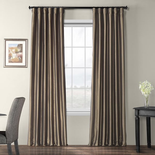 Exclusive Fabrics Faux Silk Taffeta 96-inch Blackout Curtain Panel